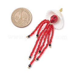 Подвески в виде черепа медузы из окрашенной синтетической бирюзы&nbsp;PALLOY-MZ00871-01