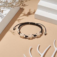 Браслет из синтетической бирюзы (окрашенной) черепаховой оплетки из бисера для женщин BJEW-TA00225-02