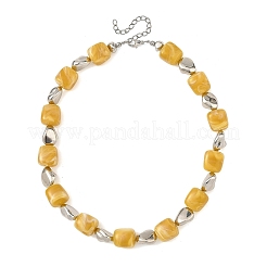 Colliers de perles acryliques imitation pierre précieuse cubique pour femmes&nbsp;NJEW-JN06476