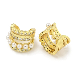 Orecchini a polsino in zircone chiaro con micro pavè di ottone&nbsp;EJEW-C104-046G