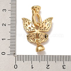 Латунные микро проложить кубического циркония раз за застежками KK-U037-10G-01