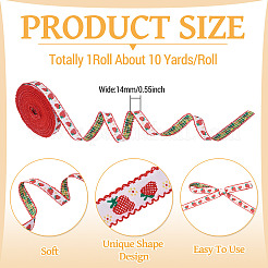 10 Yards Polyester-Erdbeerband&nbsp;OCOR-TA0003-62B