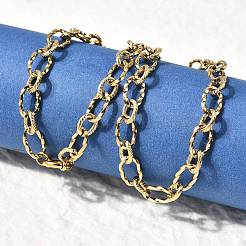 Женские ожерелья из витой овальной цепи из нержавеющей стали 304 NJEW-Z091-07G