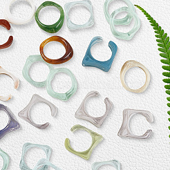 4 стиль кольца из смолы и акрила для женщин RJEW-SC0001-24