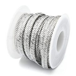 変色しにくい304ステンレススチールのヘリンボーンチェーン  ハンダ付け  スプールで  ステンレス鋼色  6x1mm&nbsp;CHS-E030-03P