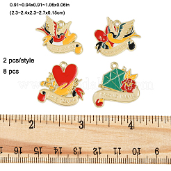 8 шт. 4 стиля подвески из сплава и эмали на тему Дня матери&nbsp;ENAM-FP0002-25