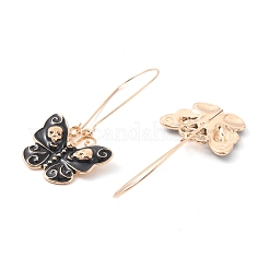 Emaille-Schmetterling mit Totenkopf-Creolen&nbsp;EJEW-WH0017-73KCG-B
