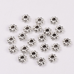 Stile tibetano del fiore della lega del distanziatore perline&nbsp;X-TIBEB-0885-AS-LF