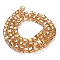 Стеклянные бусины с гальваническим покрытием &nbsp;LS-EGLA-D018-8x8mm-49