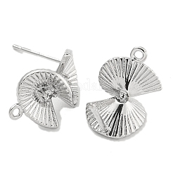 Латунные серьги-гвоздики из циркония&nbsp;KK-U015-04P