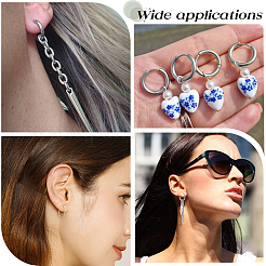 12 пара серег-колец Huggie Hoop из нержавеющей стали 202 со штифтами из хирургической нержавеющей стали 316 EJEW-SC0001-40P