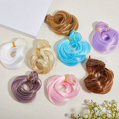9 Bündel 9 Farben Hochtemperaturfaser kurzes lockiges Haar Puppenperücke Haar&nbsp;DIY-DC0002-06