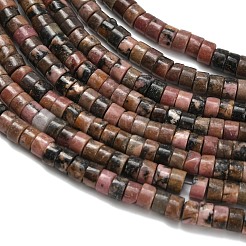 Природные родонит бисер нитей G-Z110-A15-2x4mm