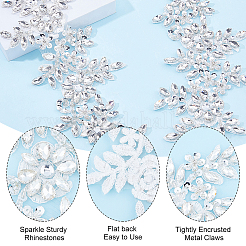 Цветочные аппликации из акриловых страз&nbsp;PATC-WH0017-03