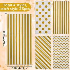 100 шт. 4-х видов прямоугольных пластиковых пакетиков для конфет&nbsp;ABAG-WH20013-19B