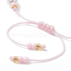 Браслеты из натурального желтого нефрита и пластиковой имитации жемчуга&nbsp;BJEW-MZ00308