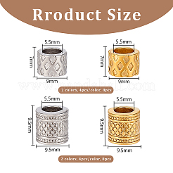 16 шт. 4 стиля ионного покрытия (IP) 304 нержавеющая сталь европейские бусины STAS-UN0061-08