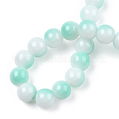 Нити двухцветных непрозрачных стеклянных бусин&nbsp;DGLA-Q027-8mm-05