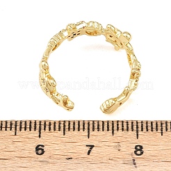 Латунные кольца-манжеты с микропаве и прозрачным цирконием для женщин RJEW-A088-04G