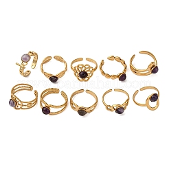 Регулируемые открытые манжетные кольца из нержавеющей стали 304 RJEW-A071-02B-G