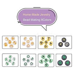 414шт 8 стиля сердце и плоские круглые непрозрачные/прозрачные акриловые бусины MACR-YW0001-46