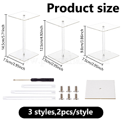 3 шт. 3 размера пластиковых подставок для ювелирных изделий&nbsp;AJEW-WH0695-250