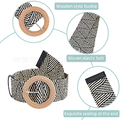 4 шт. 4-цветные плетеные соломенные цепочные ремни с пряжками из полипропиленового пластика AJEW-CY0001-80