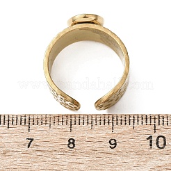 304ステンレススチールとガラスのキャットアイカフリング（女性用）  オーバル  イオンプレーティング（ip）  18KGP本金メッキ  ミックスカラー  11.5x9.5mm  17mm&nbsp;RJEW-K309-40E