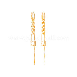 Серьги-кольца из цинкового сплава с панцирной цепочкой&nbsp;FS-WG7682E-01