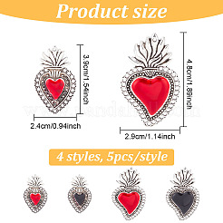 20шт 4 стиля подвески из сплава с эмалью&nbsp;ENAM-GO0001-02