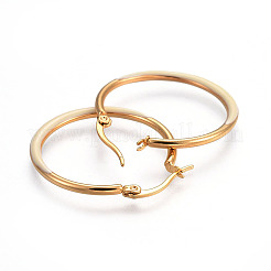 Серьги-кольца из нержавеющей стали 304 с ионным покрытием (IP)&nbsp;EJEW-L215-10G