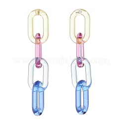 2 paire 2 couleurs couleur bonbon acrylique câble chaîne gland balancent boucles d'oreilles pour les femmes&nbsp;EJEW-JE04769