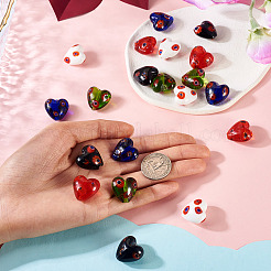 20шт 5 цвета стеклянные бусины Миллефиори ручной работы LAMP-CW0001-10