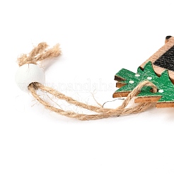 Weihnachtsthema Holz große Anhänger Dekorationen&nbsp;HJEW-F011-03