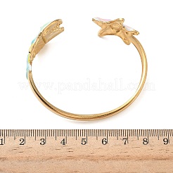 Bracelets manchettes en acier inoxydable 304 émaillé pour femmes&nbsp;BJEW-F518-02E-G