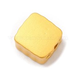 亜鉛合金エナメルヨーロピアンビーズ  大穴ビーズ  マットゴールドカラー  チューリップ柄  菱形  10x10x7mm  穴：4mm&nbsp;ENAM-I056-01B-03