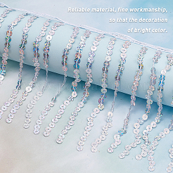 Вышивка бисером блестки полиэстер кисточка ленты&nbsp;SRIB-WH0023-01B