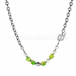 Ожерелье из буквы B и акриловых кубических бусин салатового цвета&nbsp;FS-WG7DFDB-01