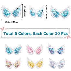60 шт. 6 цвета крыла ПВХ пайетки пластиковые кабошоны FIND-GF0005-42