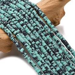 Окрашенные синтетические бирюзовые бусы нити G-Z089-A04-H