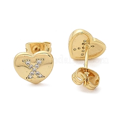 Boucles d'oreilles en laiton plaqué micro pavé de zircons cubiques transparents&nbsp;EJEW-K299-01G-X