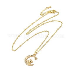 Ожерелья с подвесками из латуни с прозрачным фианитом и прозрачным фианитом NJEW-K269-05G-01