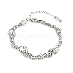 Браслеты-спутнички из нержавеющей стали 304&nbsp;LS-BJEW-Z106-01P