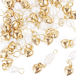 30 pendentif cœur en perle de culture d'eau douce naturelle et acier inoxydable 304 (3 styles disponibles)&nbsp;PALLOY-TAC0318