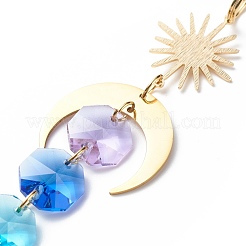 Подвесные украшения из гальванического восьмиугольника из бисера HJEW-JM00775-02