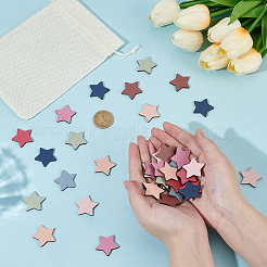 Feuilles d'étoiles en bois pour pots de récompense personnalisés en bois&nbsp;DIY-H0899-657A