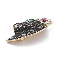 Броши из сплава в виде головы лошади со стразами&nbsp;JEWB-E041-18AB-02