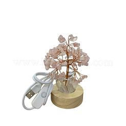 Décorations naturelles de lampe de veilleuse d'arbre de copeaux d'oeil de tigre&nbsp;PW-WG63079-03