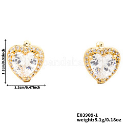 Модные латунные серьги-кольца в форме сердца из прозрачного кубического циркония JH8466-1