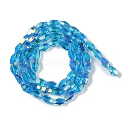 Стеклянные бусины с гальваническим покрытием  GLAA-Q101-03A-AB05